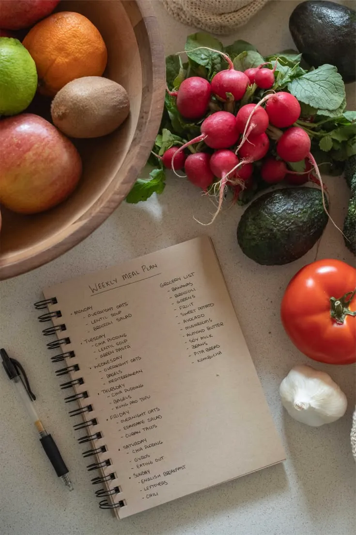 Organized kitchen workspace with fresh ingredients